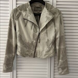 Marrakech Marci Women's Moto Jacket in Gray and cream